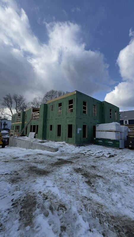 New construction house during the framing and sheathing stage