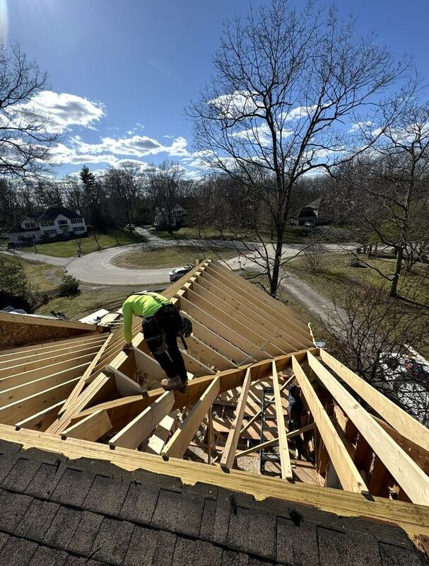Roof framing and rafters for a home addition